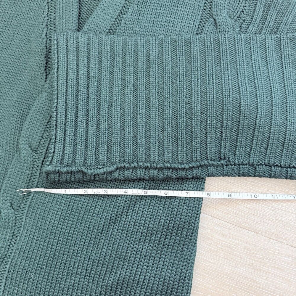 VTG Adrienne for SW1 Virgin Wool Longline Cardigan Quiet Luxury Inky Green 80s S - Picture 11 of 16